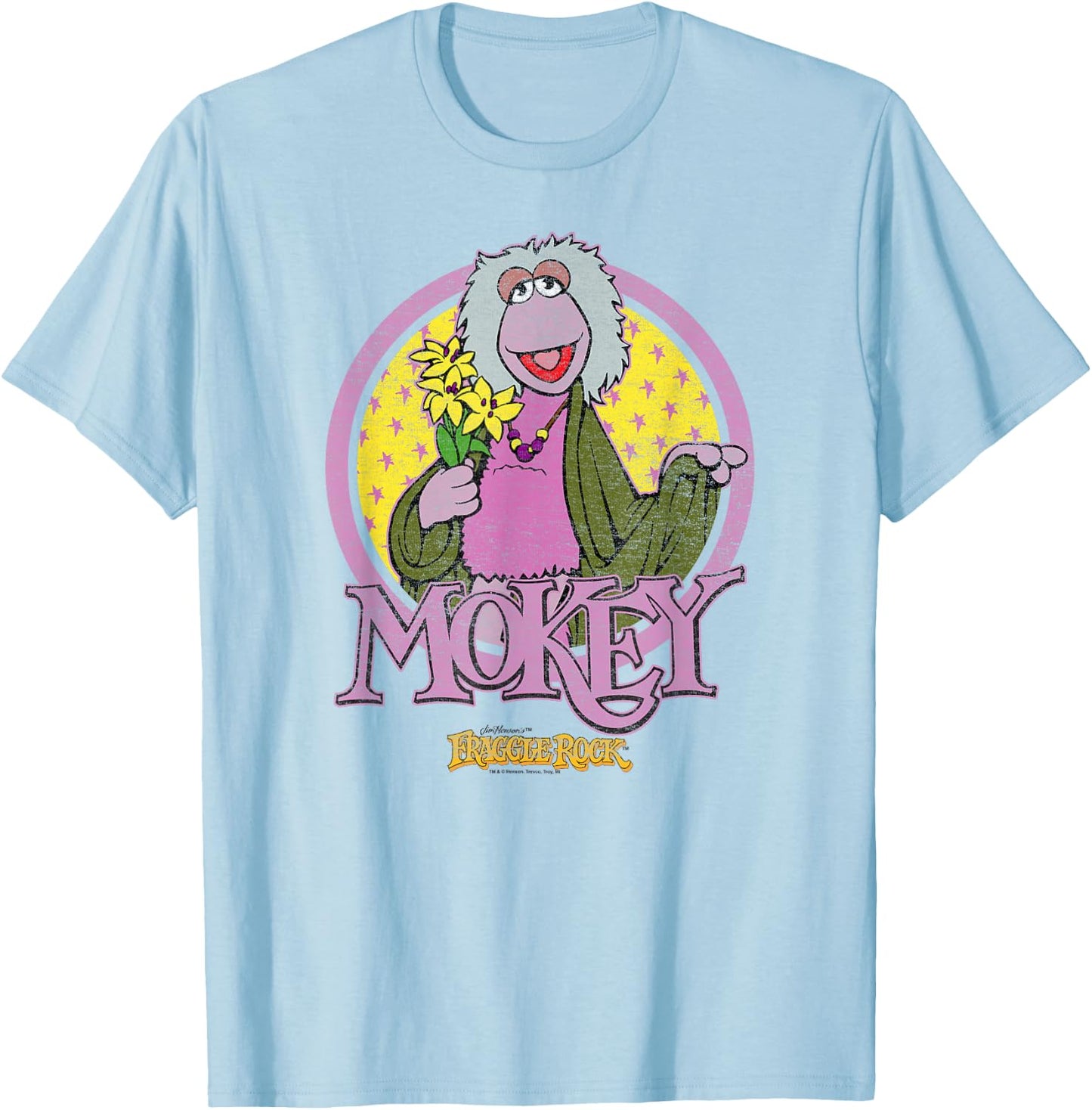 Fraggle Rock Mokey Circle T-Shirt - T-Shirt | Light Blue