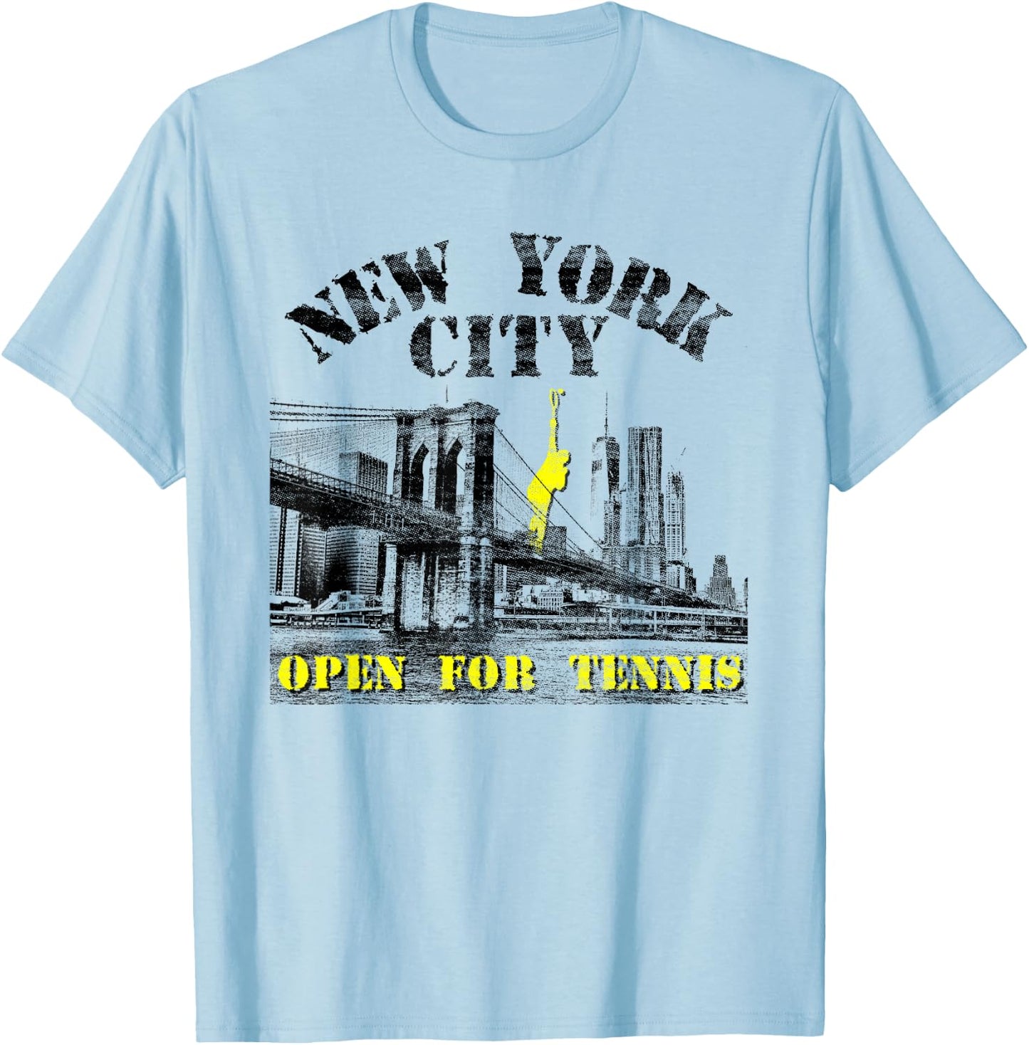 New York City Open for Tennis | Vintage Look | NYC Skyline T-Shirt - T-Shirt | Light Blue