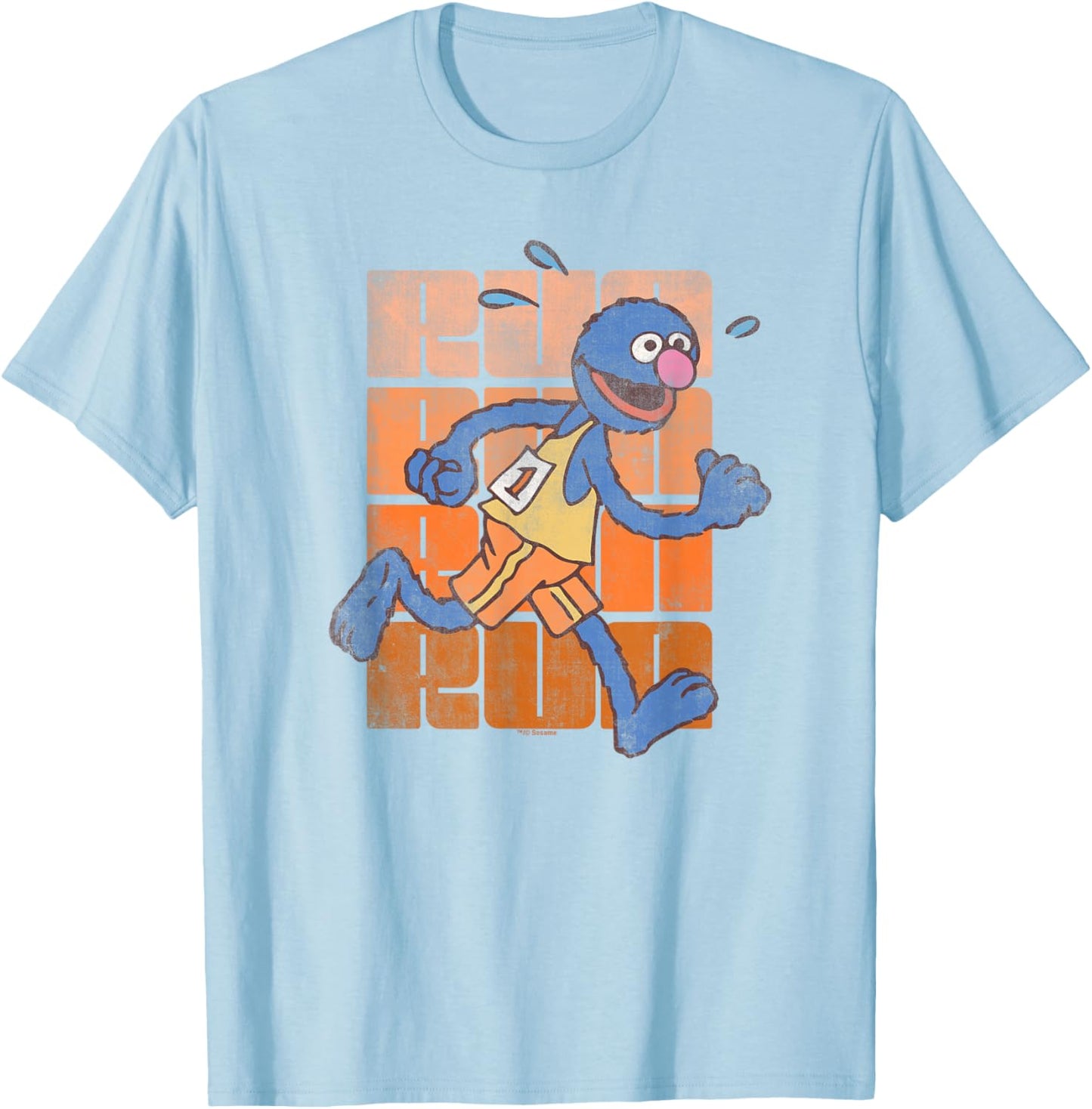 Sesame Street Run Run Grover T-Shirt - T-Shirt | Light Blue