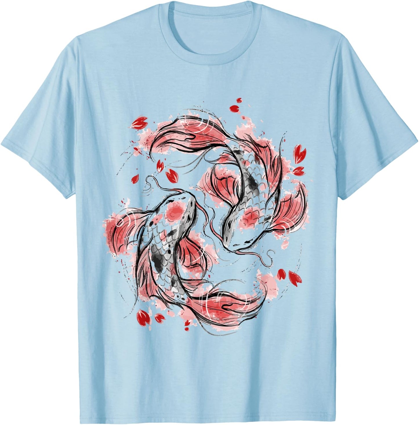 Japanese Asian Koi Fish Carp Nishikigoi Fish T-Shirt - T-Shirt | Light Blue