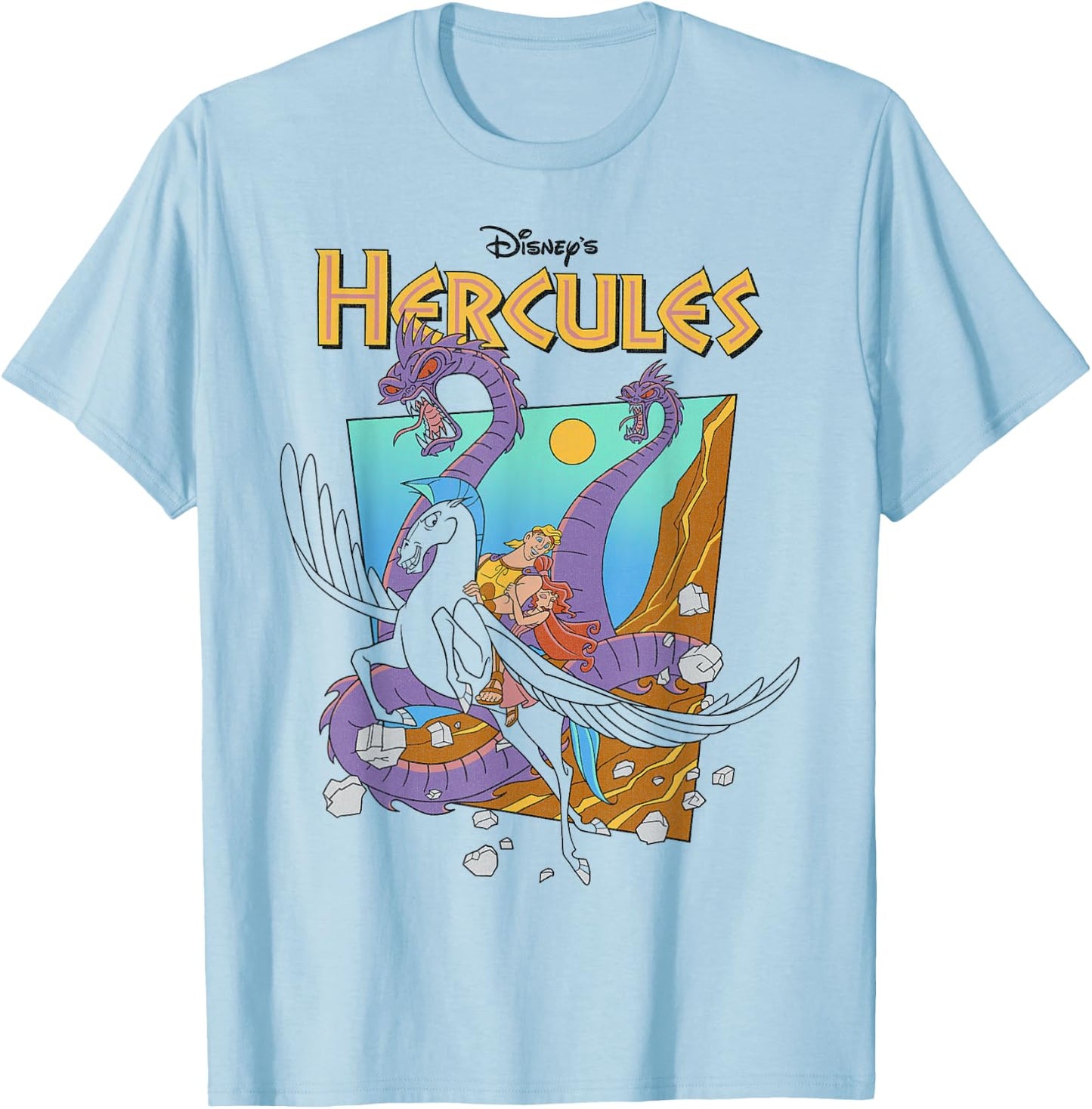 Disney Hercules Hydra Classic Movie Poster T-Shirt - T-Shirt | Light Blue