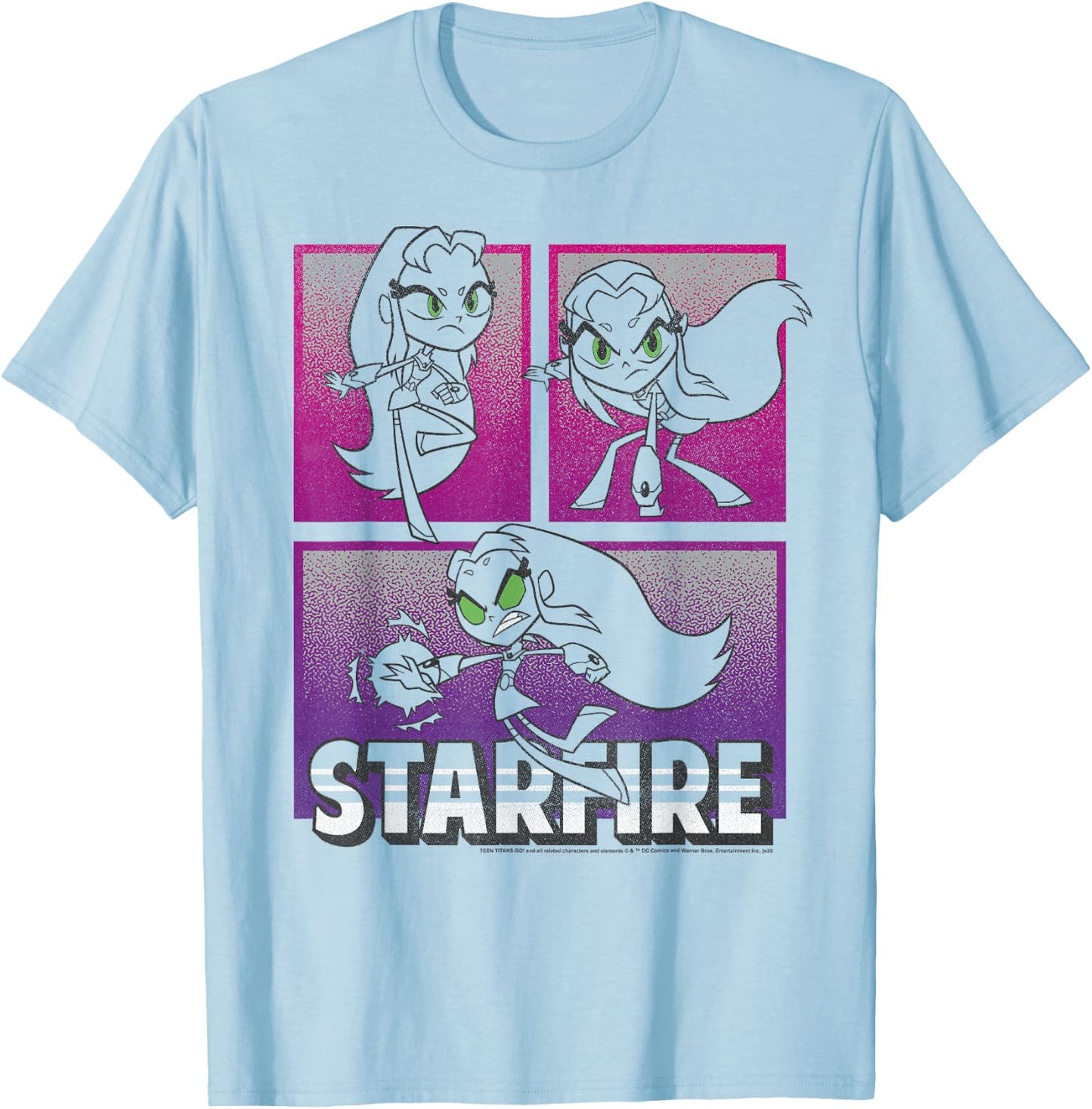 DC Comics Teen Titans Go! Starfire Action Panels T-Shirt - T-Shirt | Light Blue