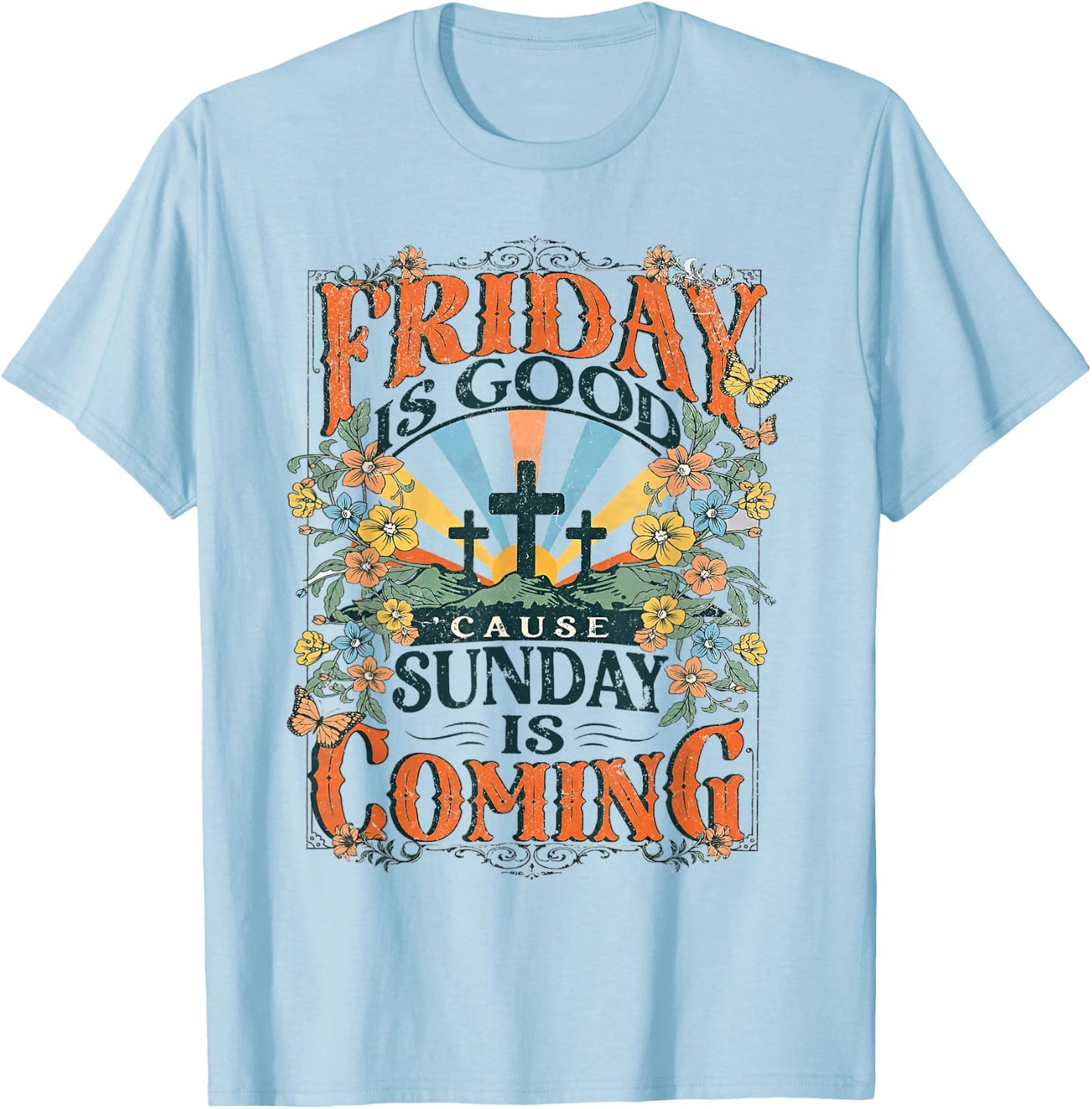 He Is Risen Jesus Christian Bible Quote Easter Good Friday T-Shirt - T-Shirt | Light Blue
