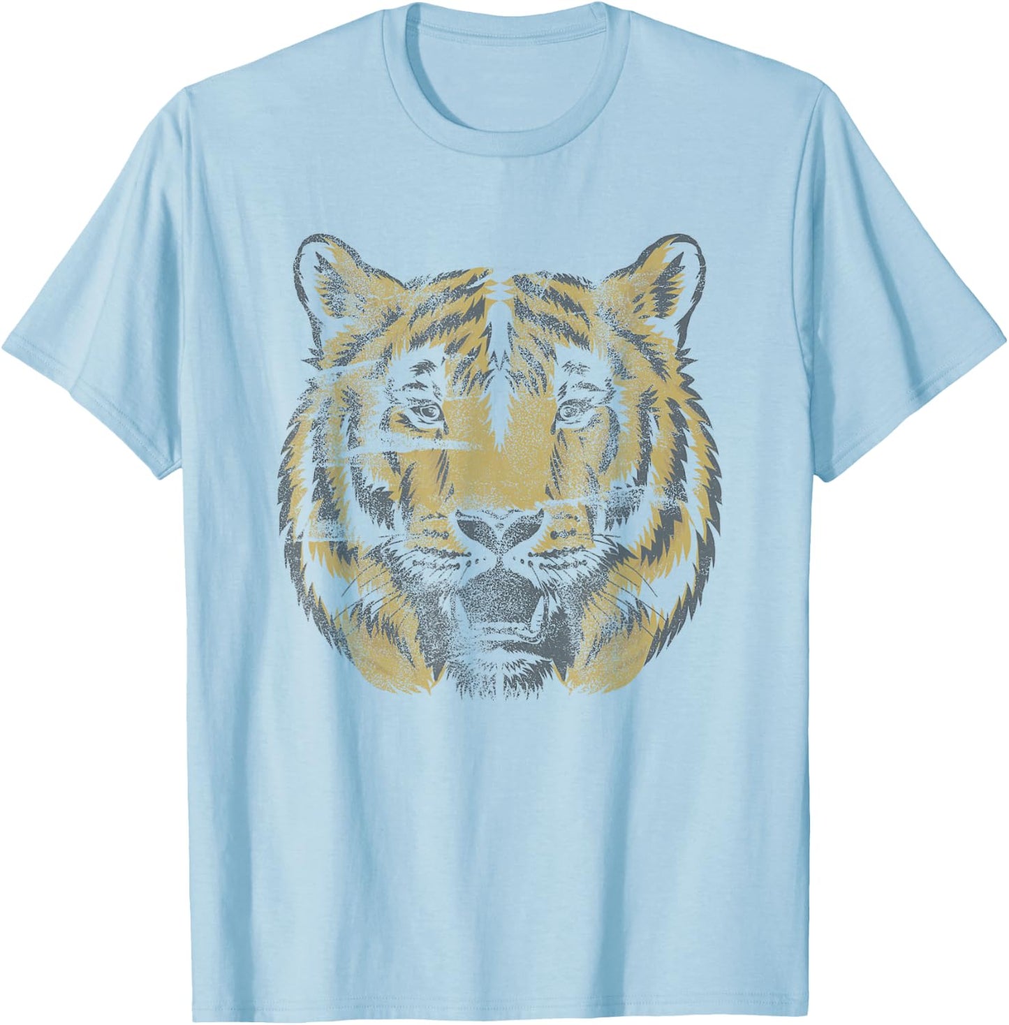 Vintage Tiger Face Tiger Head Wild Cat Lover Gift Small T-Shirt - T-Shirt | Light Blue