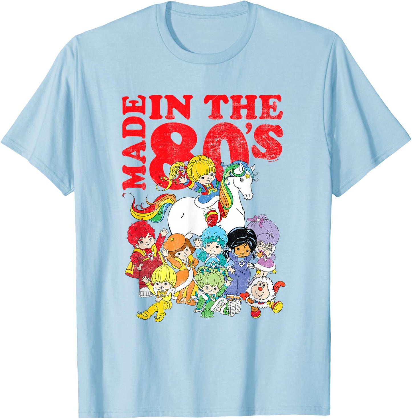 Rainbow Brite Made in The 80's Distressed Group Shot T-Shirt - T-Shirt | Light Blue