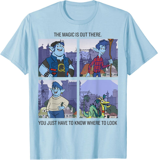 Disney Pixar Onward The Magic Is Out There Panels T-Shirt - T-Shirt | Light Blue