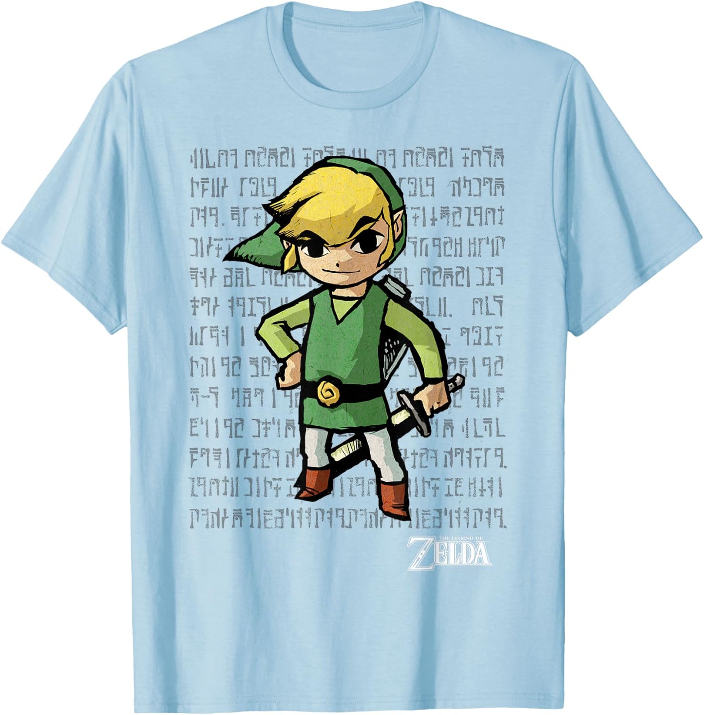 The Legend of Zelda Link Hyrulian Hero Overlay Nintendo T-Shirt - T-Shirt | Light Blue