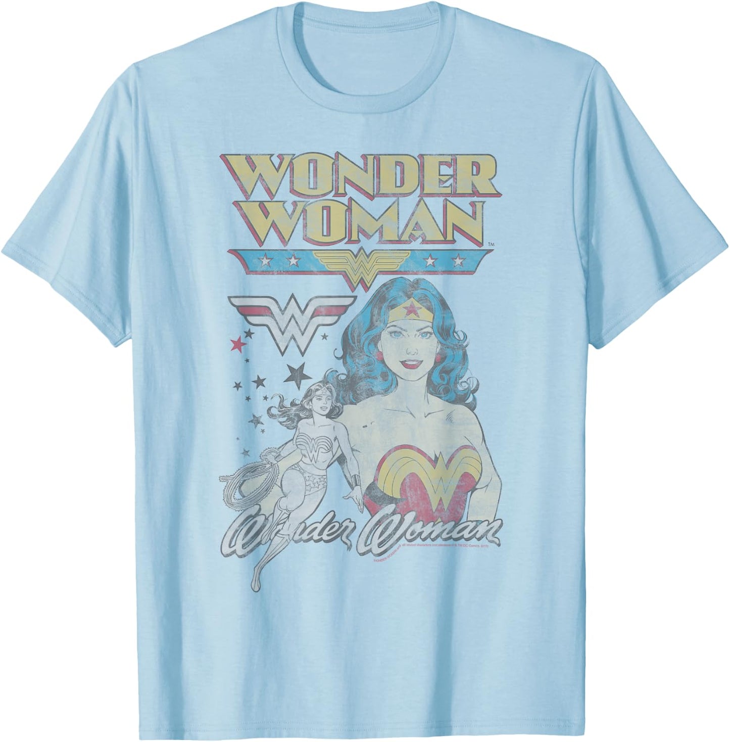 DC Comics Wonder Woman Vintage Small T-Shirt - T-Shirt | Light Blue