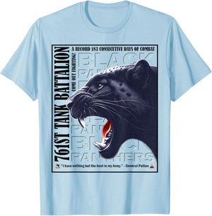 761st Tank Battalion WWII Black Panthers Recognition T-Shirt - T-Shirt | Light Blue