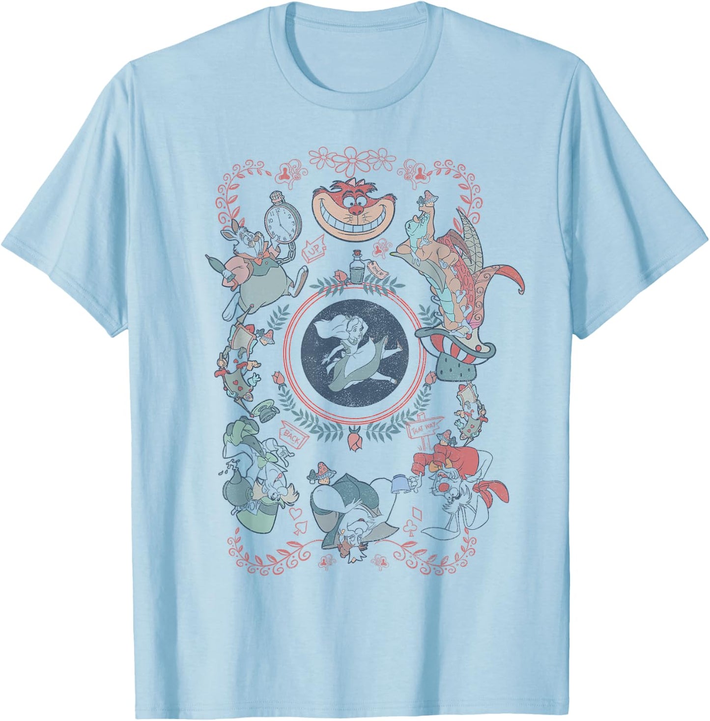 Disney Alice in Wonderland Card Style Mashup T-Shirt - T-Shirt | Light Blue