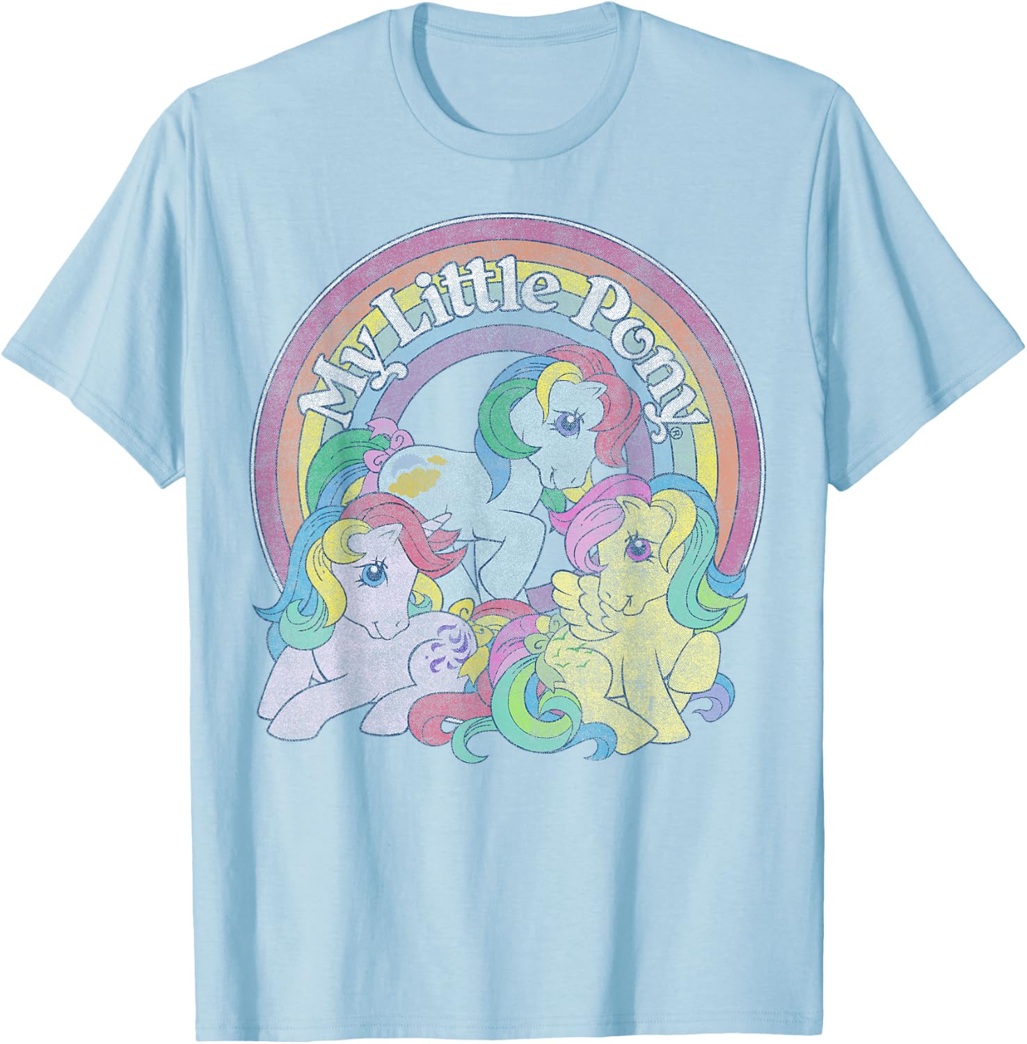 My Little Pony Group Windy, Sunlight, Skydancer Rainbow Logo T-Shirt - T-Shirt | Light Blue