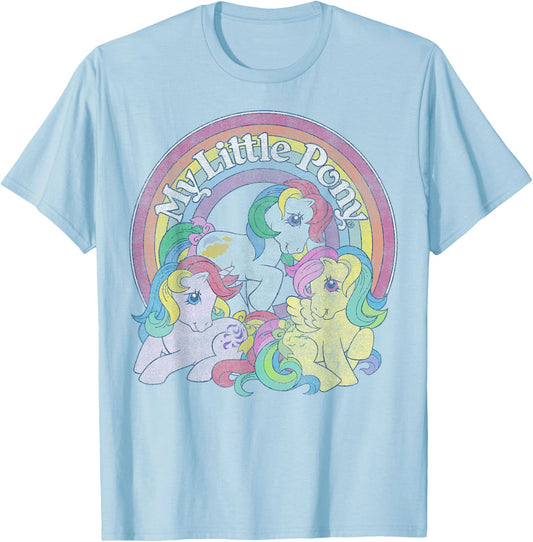 My Little Pony Group Windy, Sunlight, Skydancer Rainbow Logo T-Shirt - T-Shirt | Light Blue