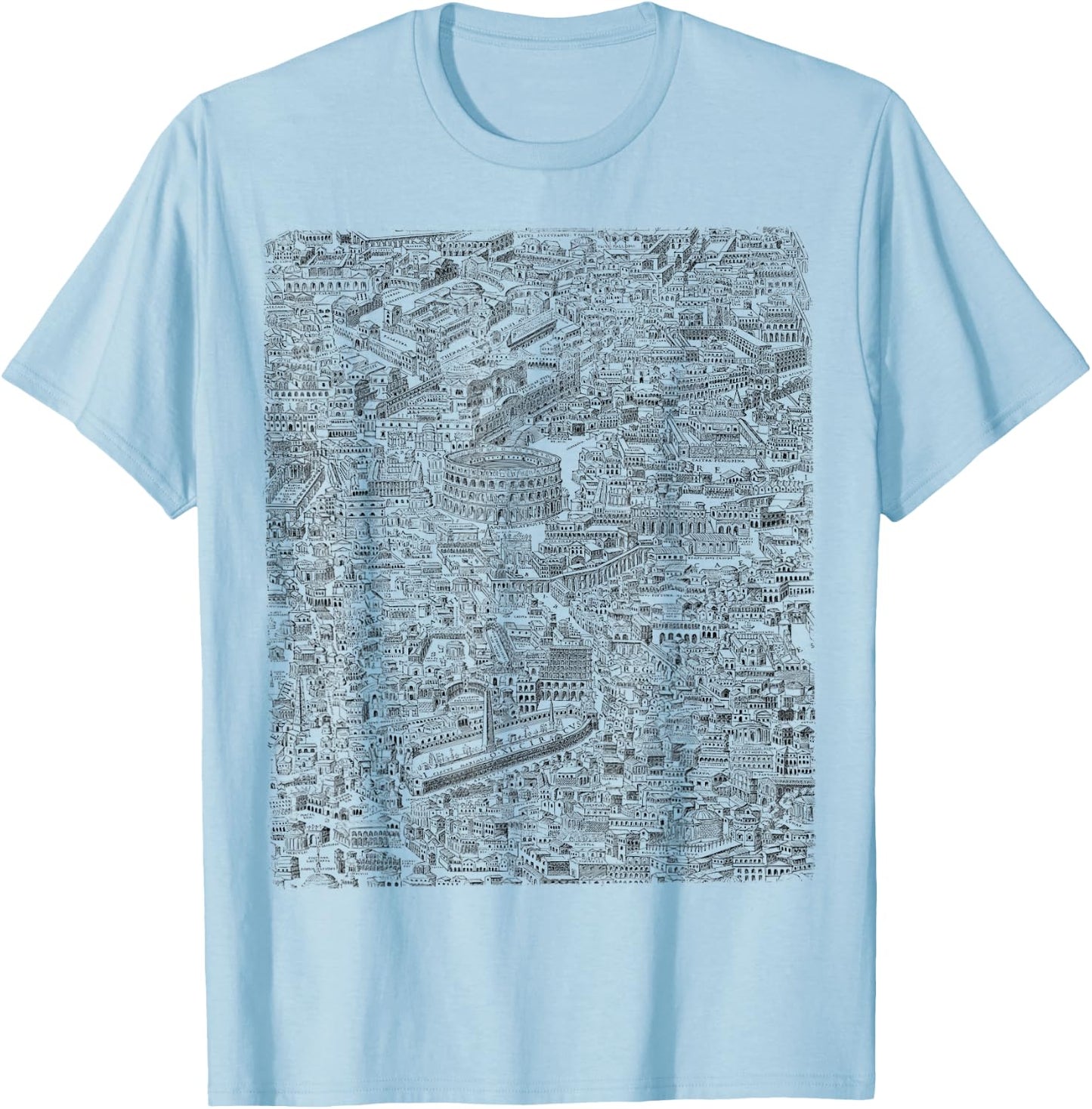 Old Rome Map Roads T-Shirt - T-Shirt | Light Blue