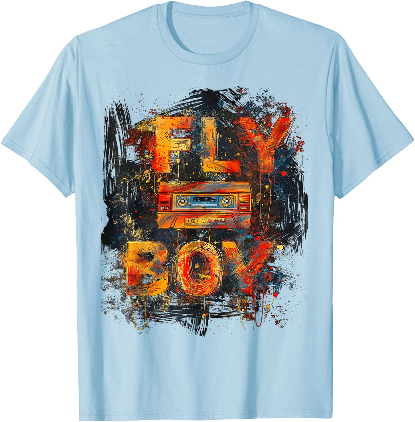 Fly Boy Hip Hop 80s 90s Urban Graffiti Style T-Shirt - T-Shirt | Light Blue