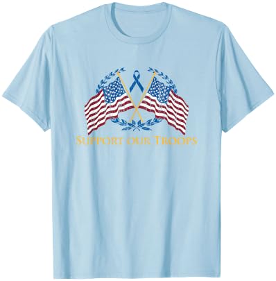 Support Our Troops Army United States Military Red T-Shirt - T-Shirt | Light Blue