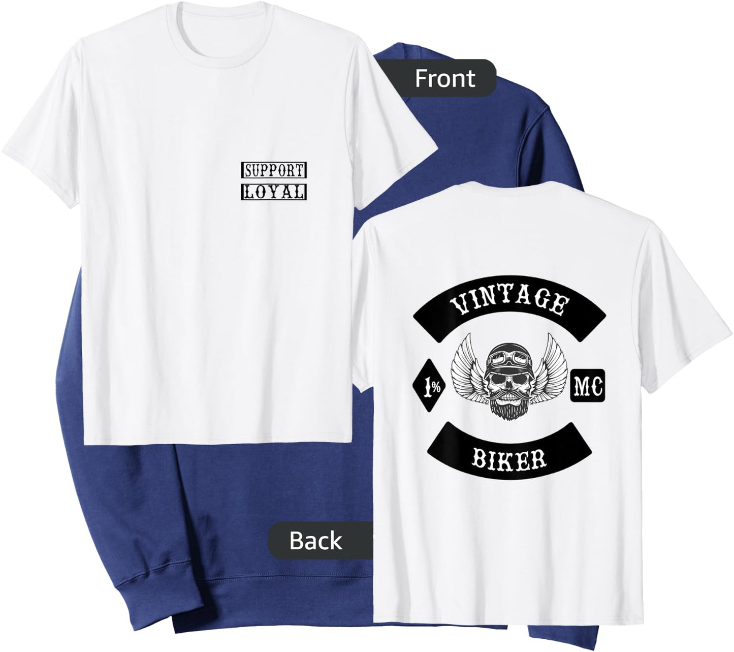 Vintage Biker Mc Patch Motorcycle Club Support Sweatshirt - Sweatshirt | Navy