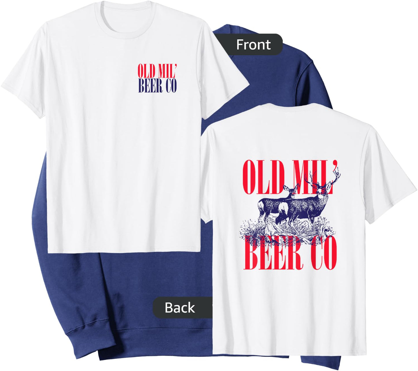 Old Milwaukee Beer Co Deer Sweatshirt - Sweatshirt | Navy