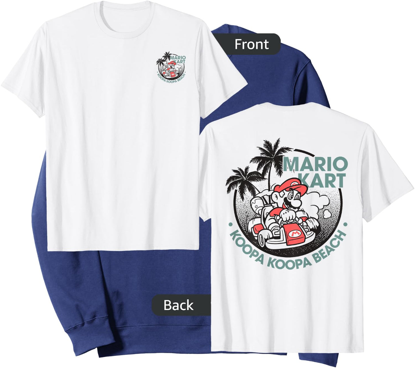 Mario Kart Koopa Koopa Beach Tropical Vintage Nintendo Badge Sweatshirt - Sweatshirt | Navy