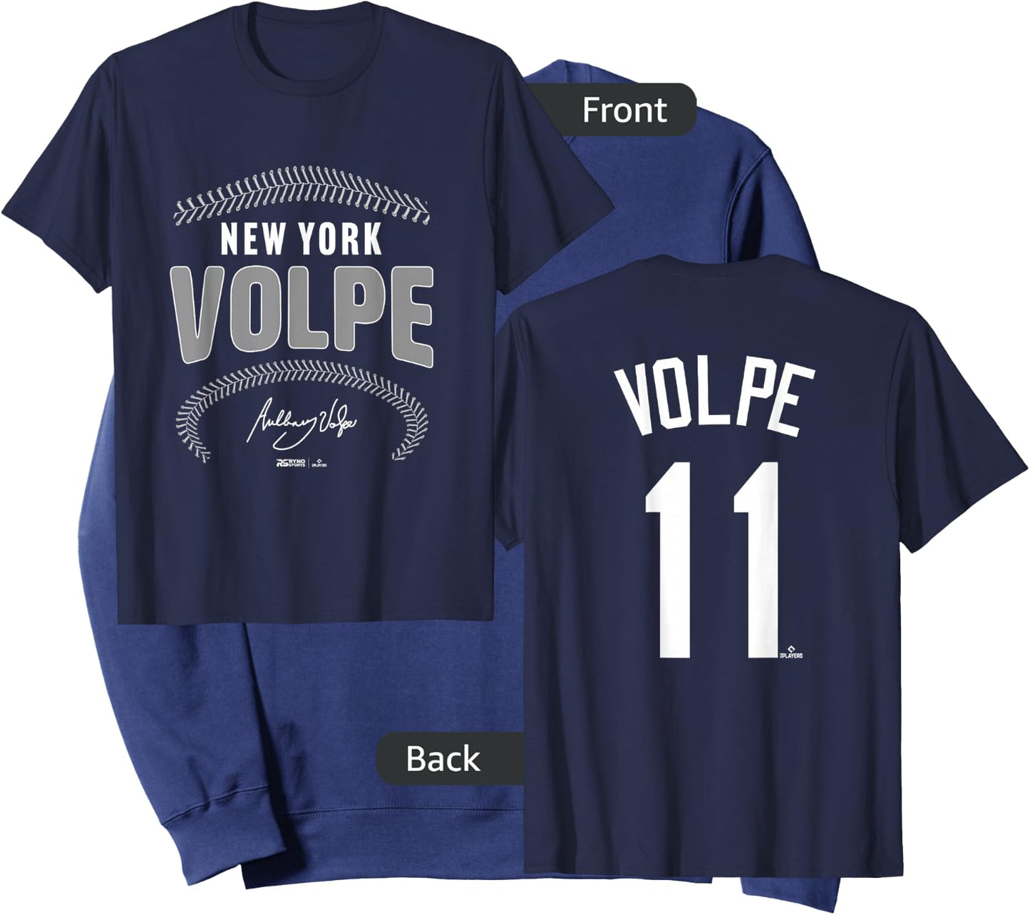 Anthony Volpe New York Baseball Name & Number (Front & Back) Sweatshirt - Sweatshirt | Navy