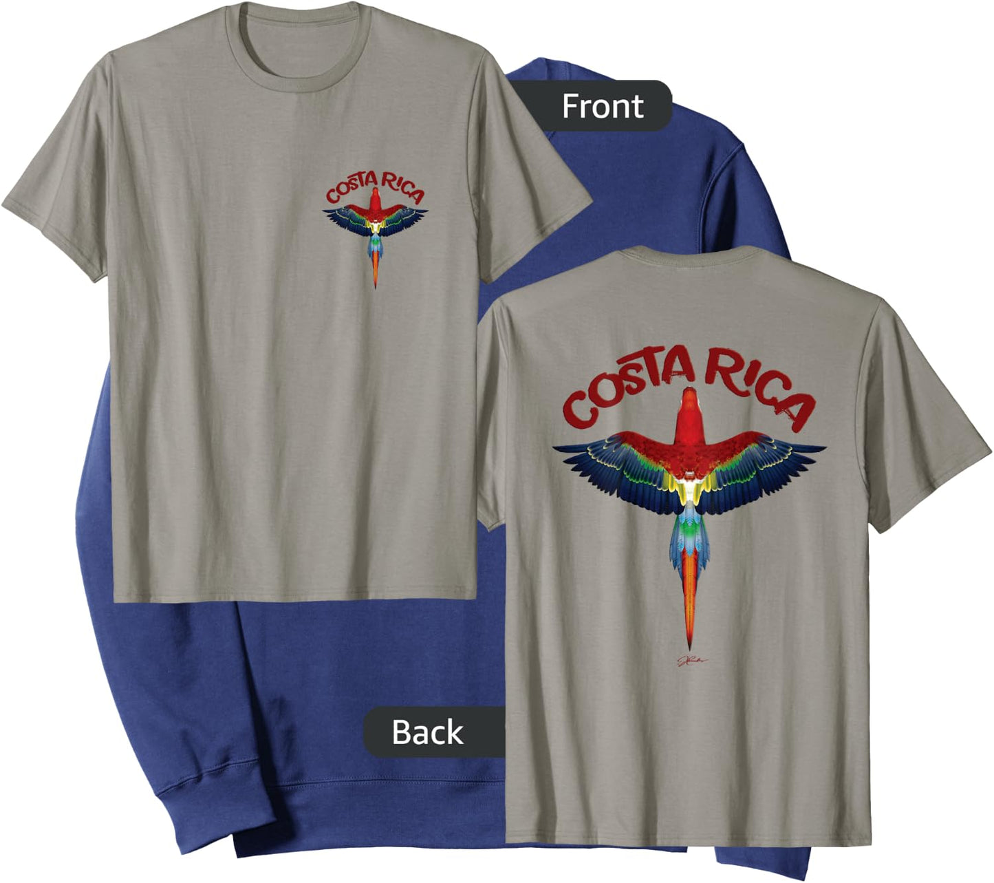 JCombs: Costa Rica Scarlet Macaw (Two-Sided) Sweatshirt - Sweatshirt | Navy