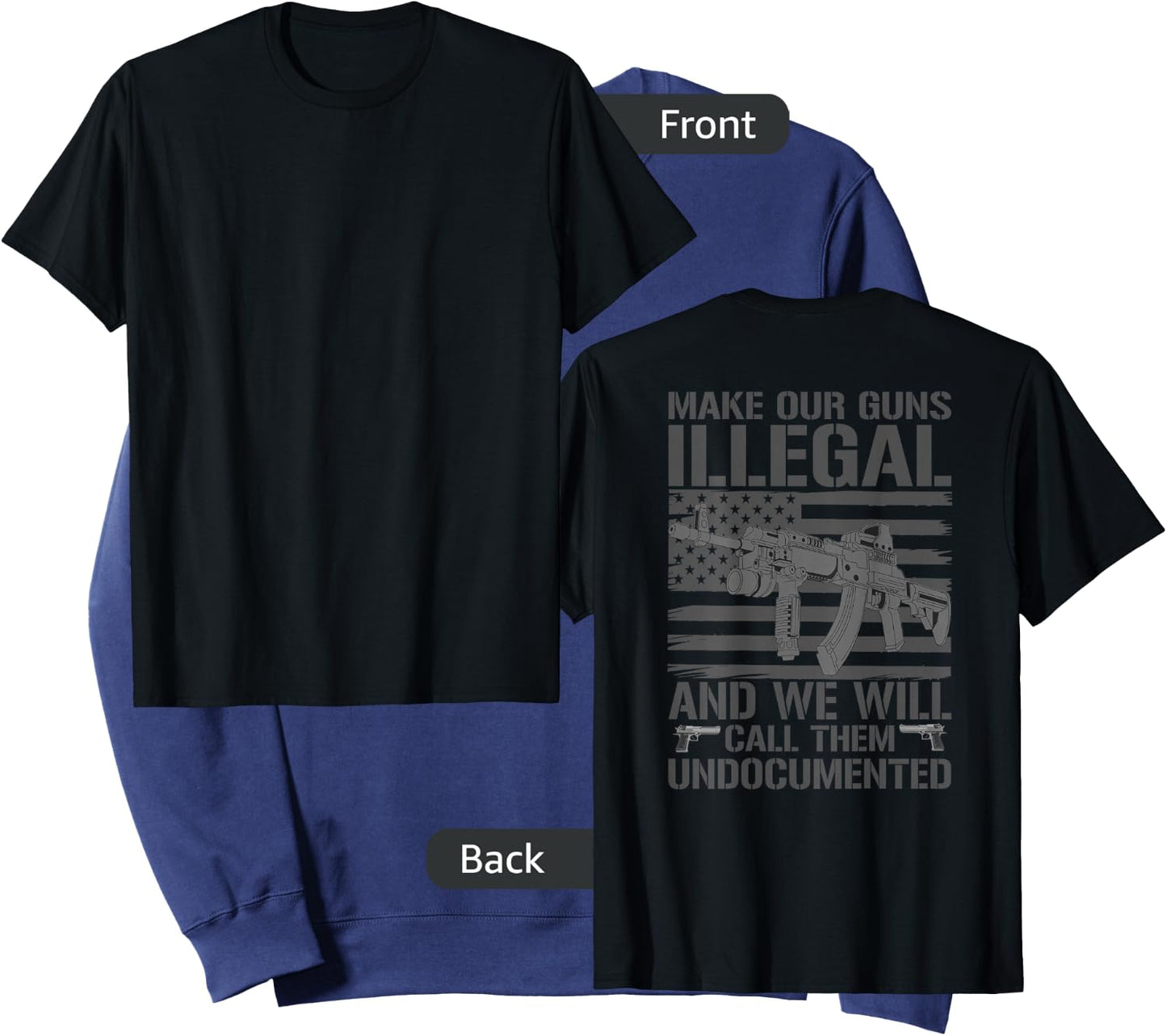 Funny Gun Owner 2nd Amendment Humor Saying (on back) Sweatshirt - Sweatshirt | Navy