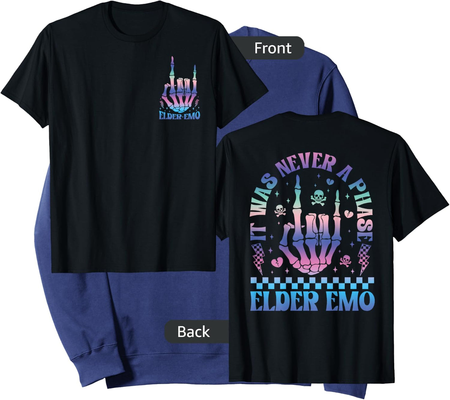 Elder Emo 2 Sided Elder Emo Club It was Never A Phase Sweatshirt - Sweatshirt | Navy
