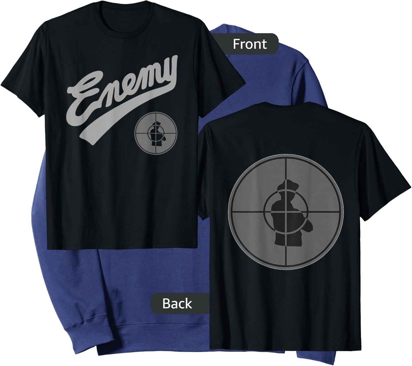 Public Enemy Official Enemy Target Black & Grey Sweatshirt - Sweatshirt | Navy