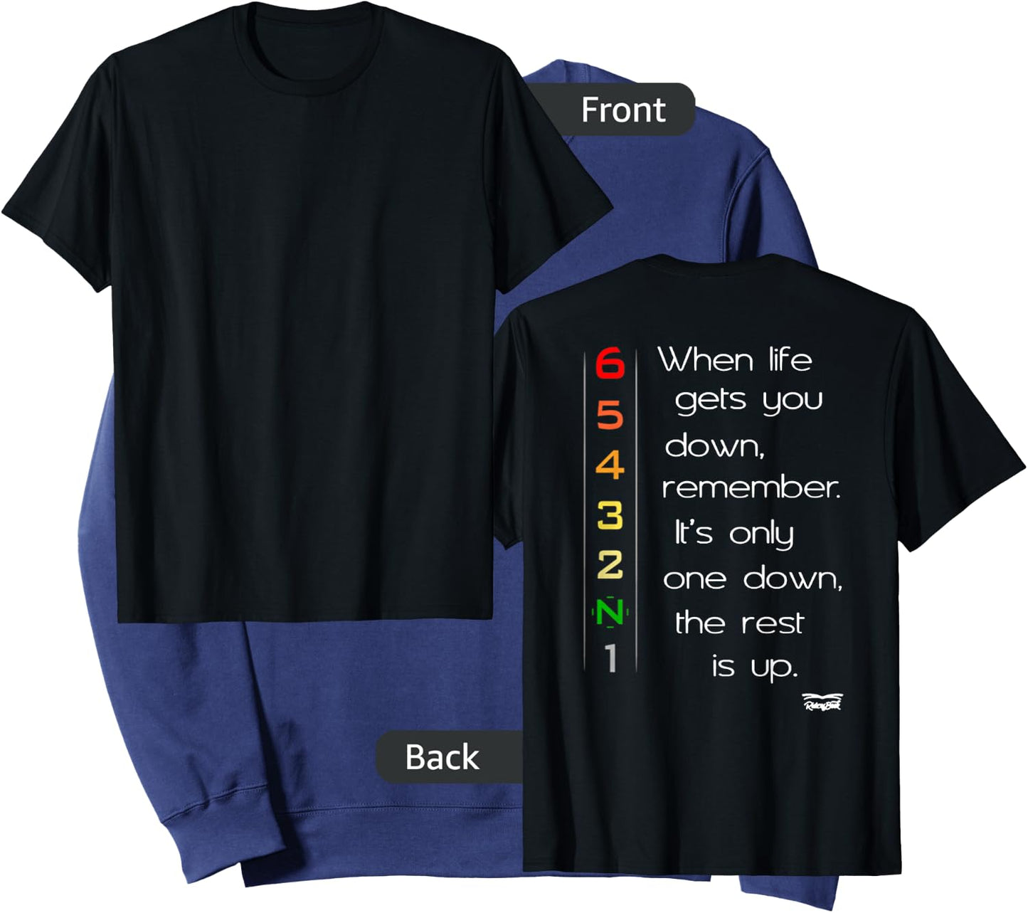When life gets you down Motorcycle Motorbike Gears On Back Sweatshirt - Sweatshirt | Navy