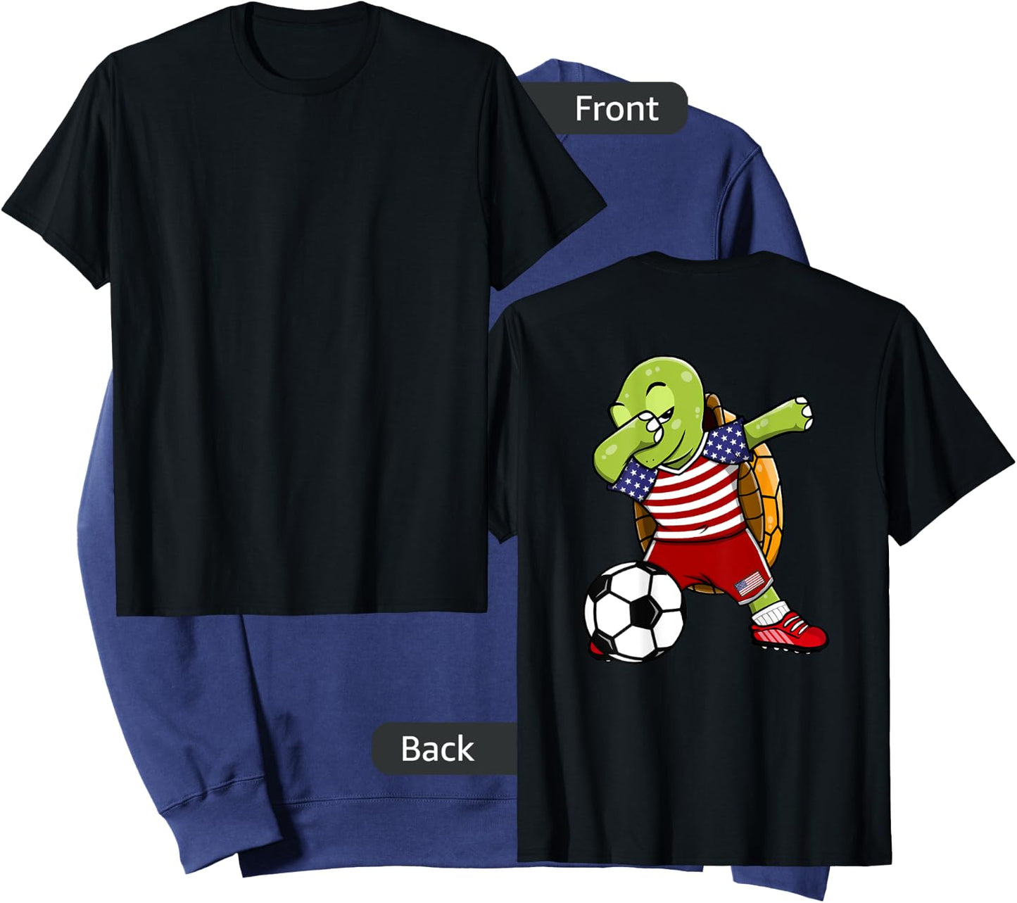Dabbing Turtle America Soccer Fans US Flag Football Lovers Sweatshirt - Sweatshirt | Navy