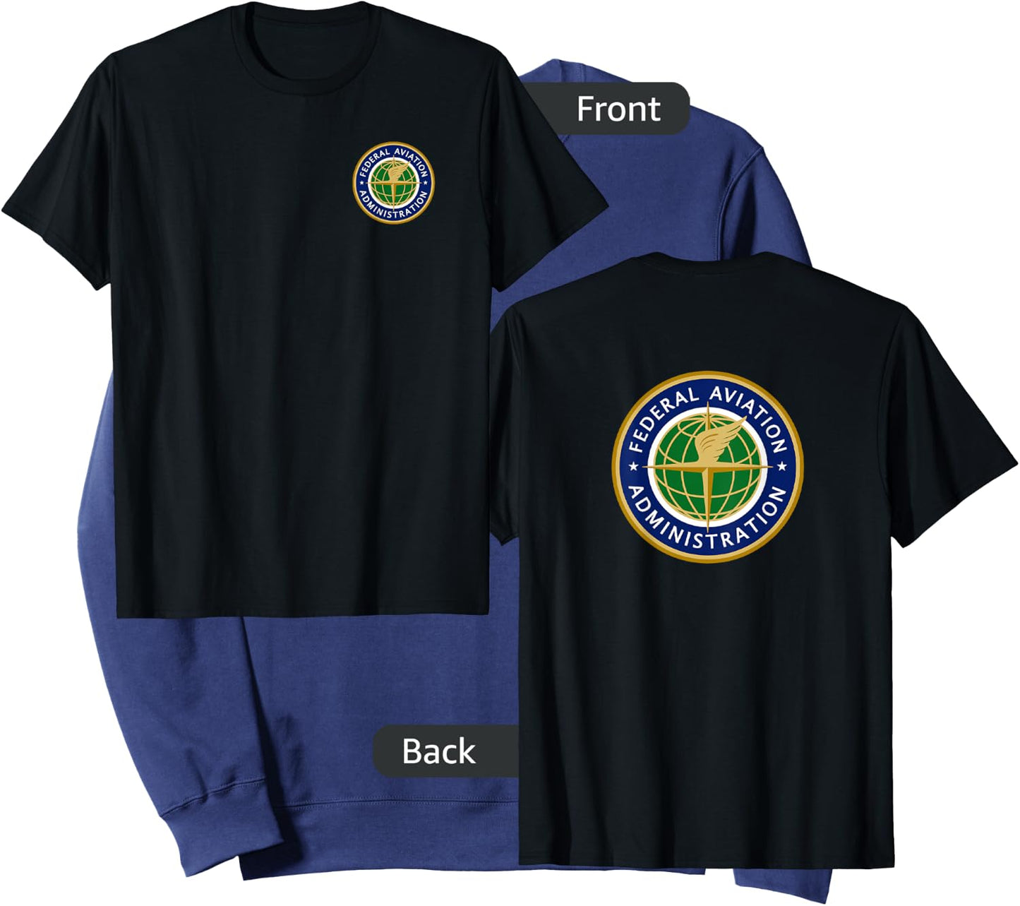 Federal FAA Shirts & Gifts Retired US FAA - Men's Aviation Theme Black Short Sleeve - Small Sweatshirt - Sweatshirt | Navy