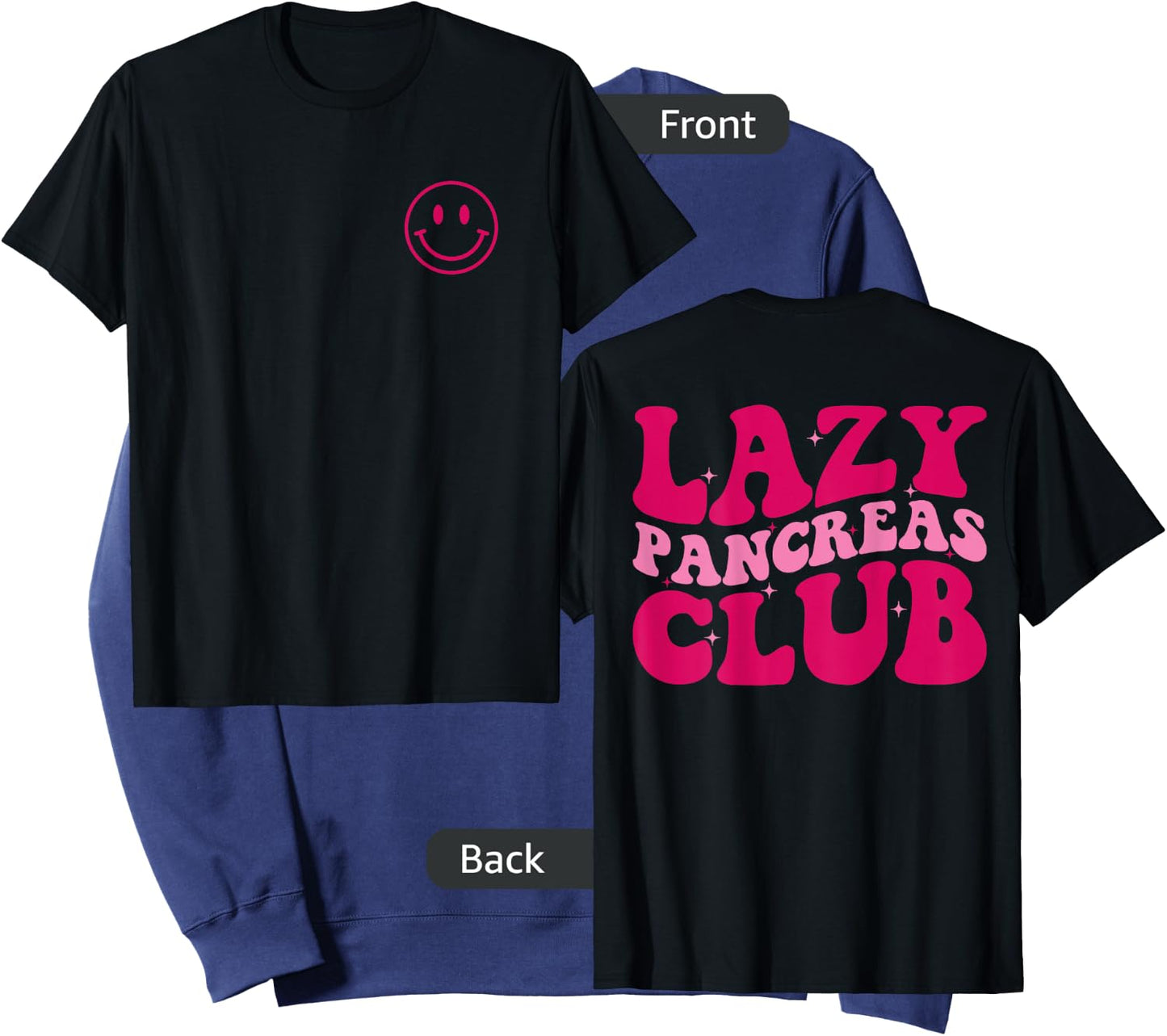 Lazy Pancreas Club Diabetes Awareness Groovy Apparel Sweatshirt - Sweatshirt | Navy