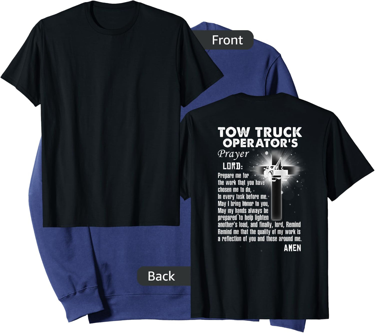 Proud Tow Truck Operator Prayer Sweatshirt - Sweatshirt | Navy