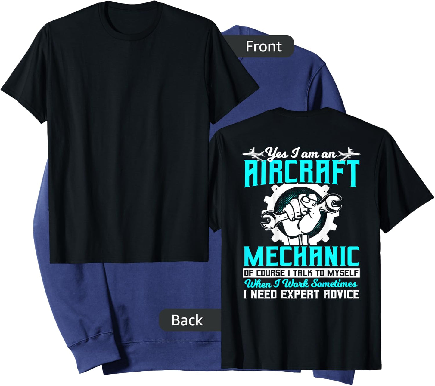 Airplane Mechanic Gift Design On Back Of Clothing Sweatshirt - Sweatshirt | Navy
