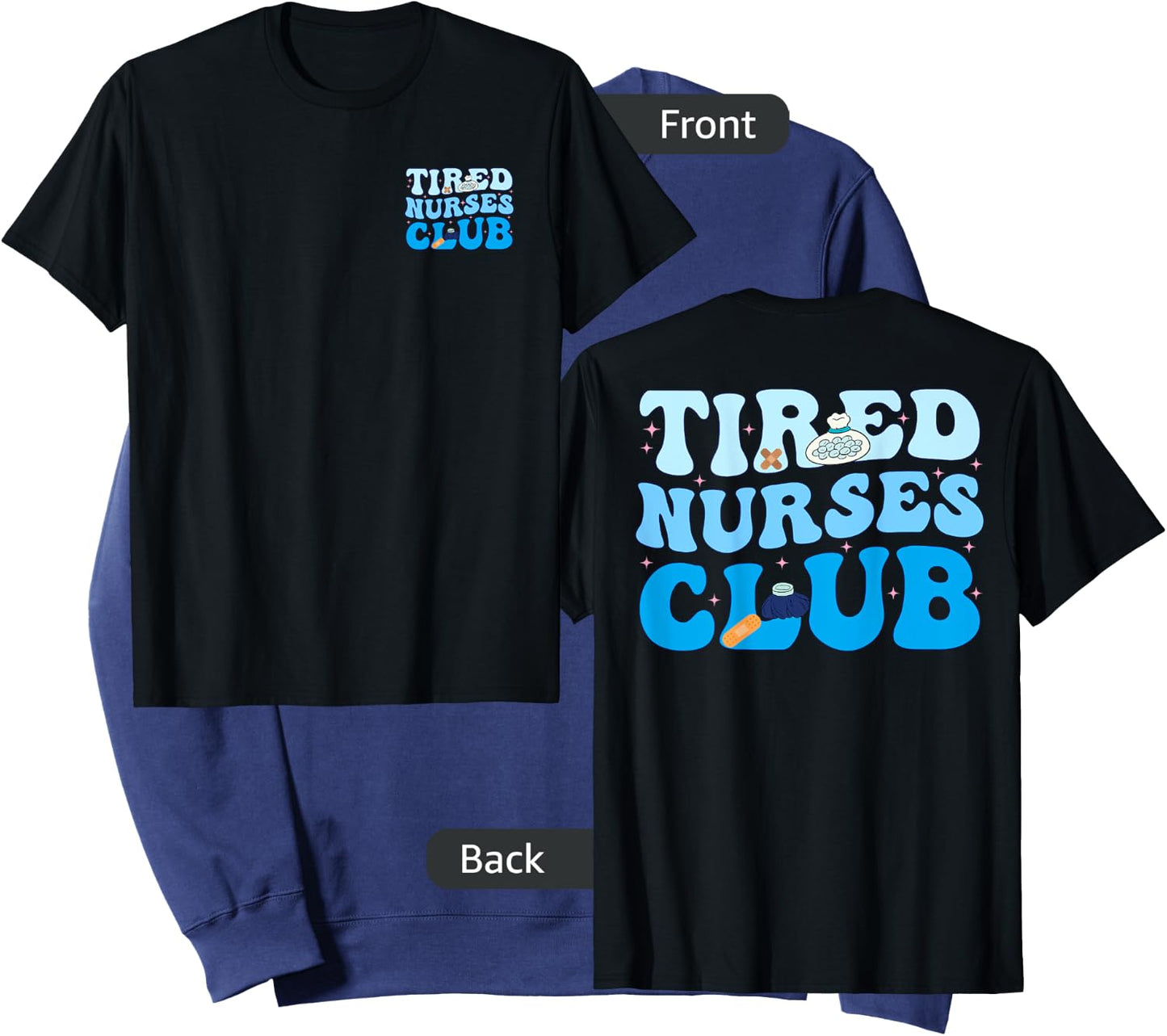 Tired Nurses Club Funny Groovy CRNA RN Future Nursing School Sweatshirt - Sweatshirt | Navy