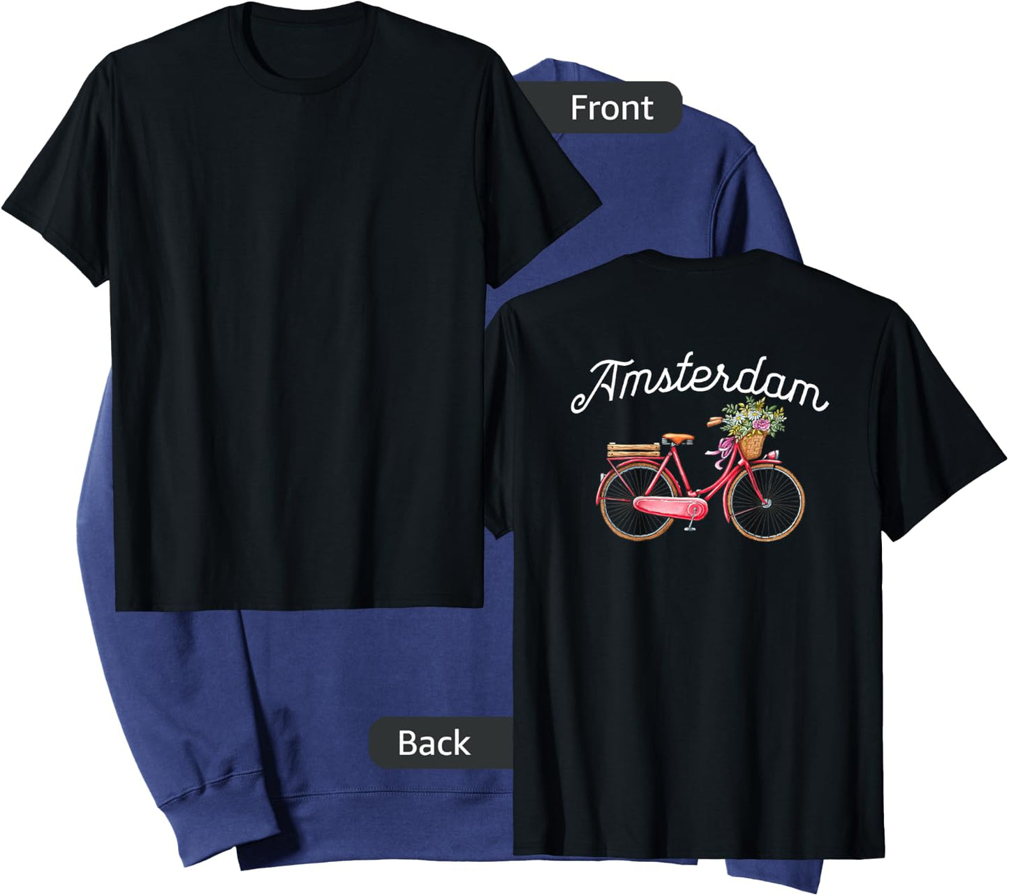 Vintage Women's Bike Amsterdam Floral Design Sweatshirt - Sweatshirt | Navy