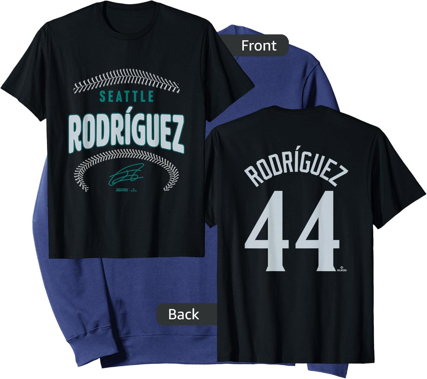 Julio Rodríguez Seattle Baseball Name & Number (Front&Back) Sweatshirt - Sweatshirt | Navy