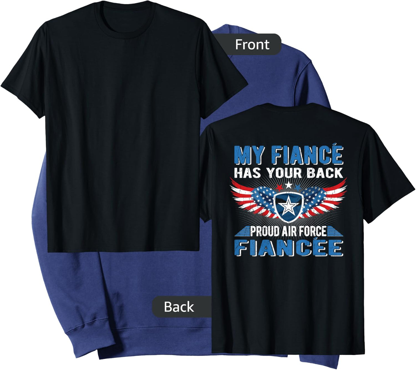 My Fiance Has Your Back Proud Air Force Fiancee Lover Gift Sweatshirt - Sweatshirt | Navy