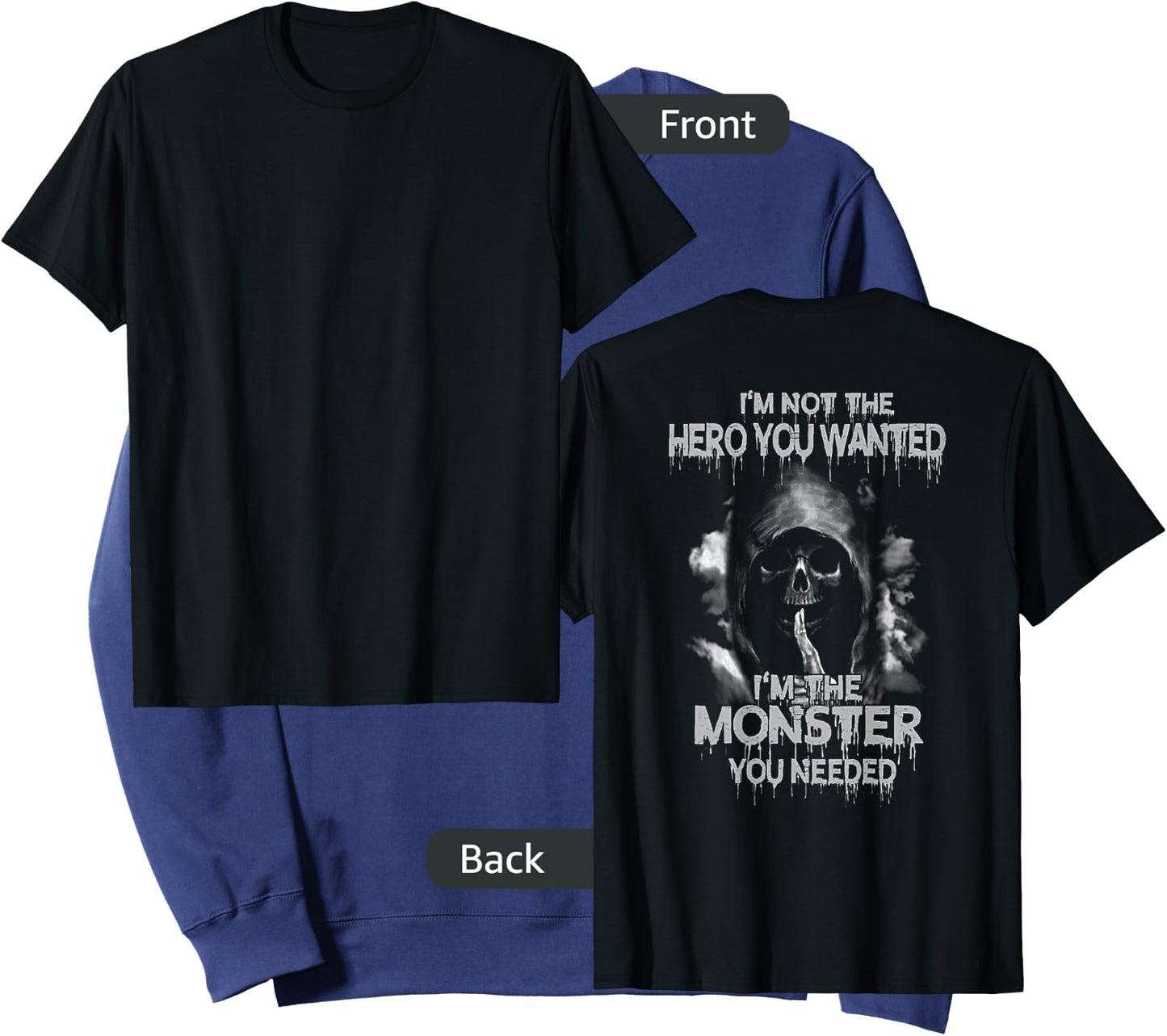Grim Reaper Not The Hero You Wanted I'm The Monster Sweatshirt - Sweatshirt | Navy