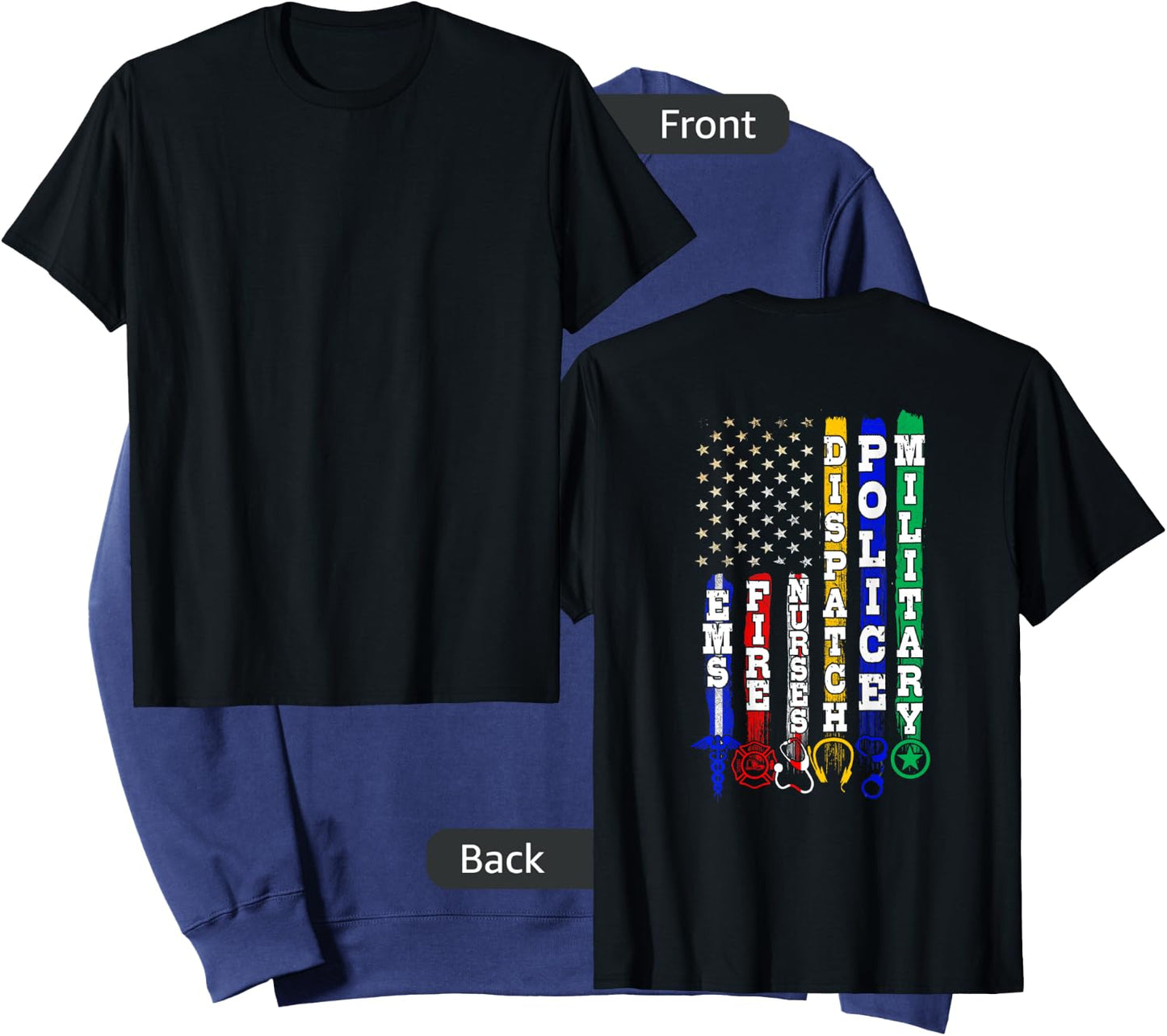 First Responders Design On Back Of Clothing Sweatshirt - Sweatshirt | Navy