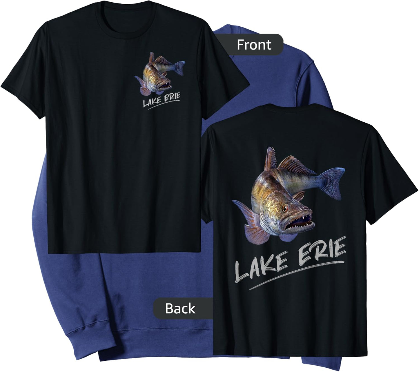 Lake Erie Walleye Fishing Fisherman Sweatshirt - Sweatshirt | Navy