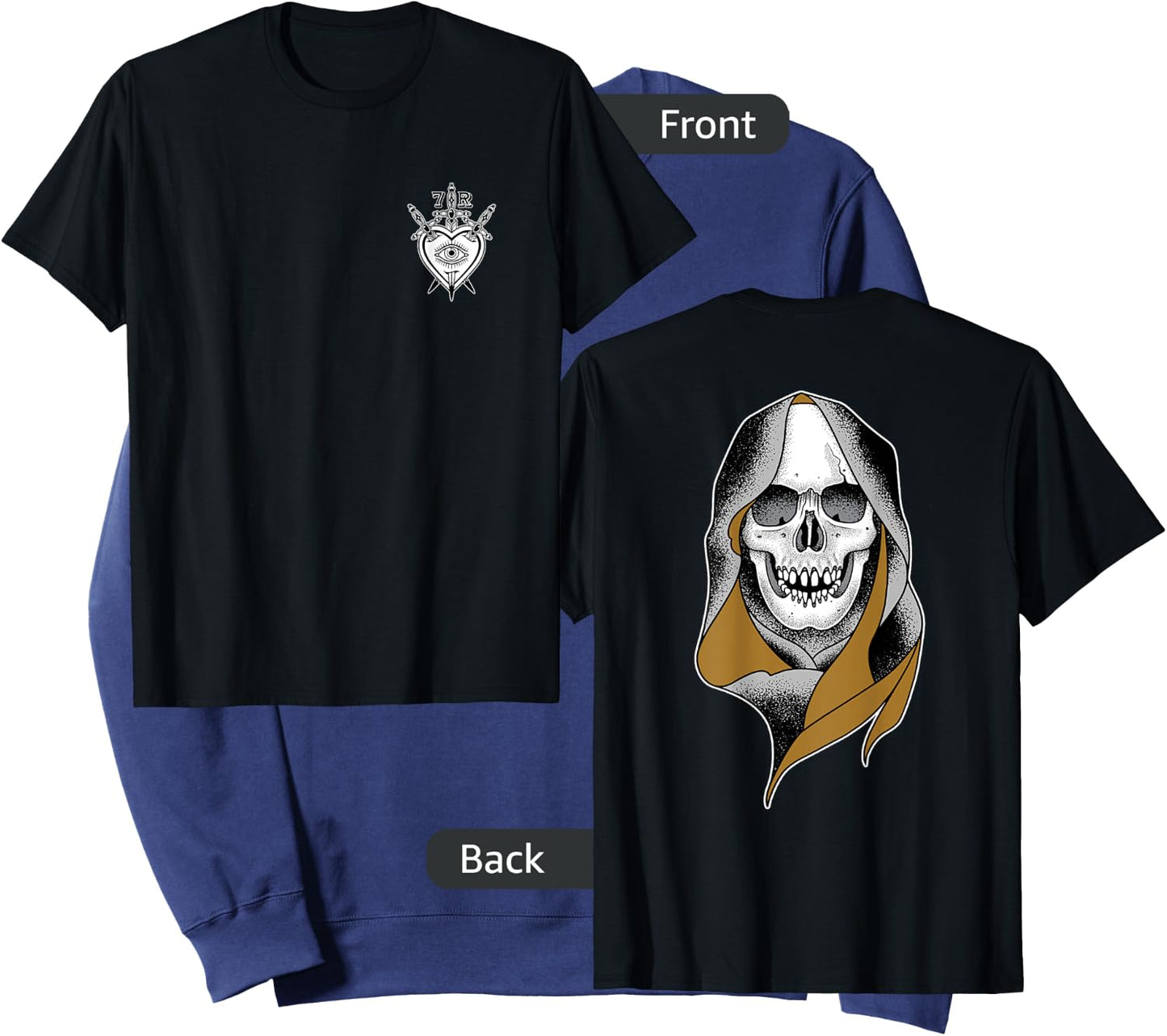 Grim Reaper AmericanTraditional Skull Tattoo Sweatshirt - Sweatshirt | Navy
