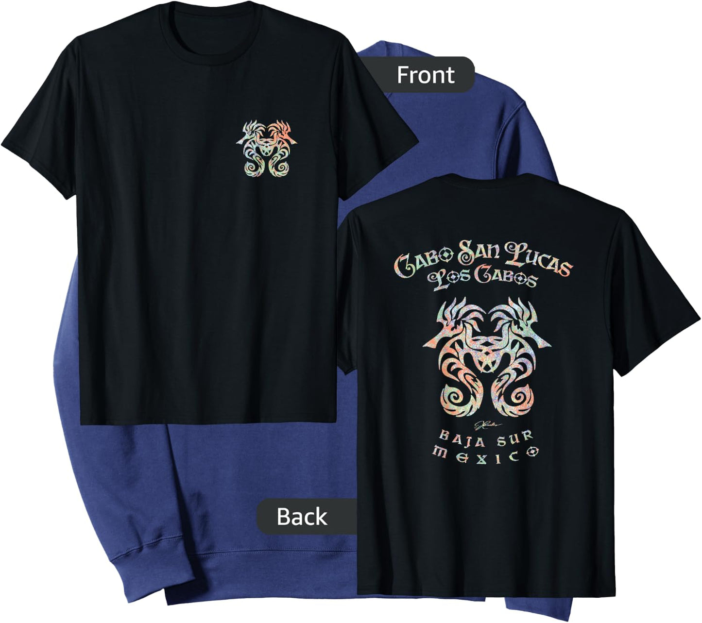 JCombs: Cabo San Lucas, MX, Seahorses (Art on both sides) Sweatshirt - Sweatshirt | Navy