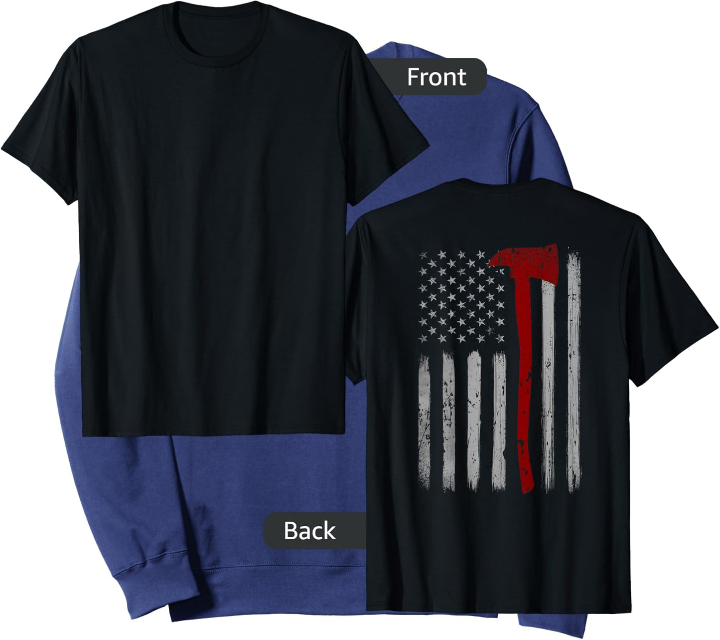 Patriotic Firefighter USA Flag Axe American Flag Fireman Sweatshirt - Sweatshirt | Navy