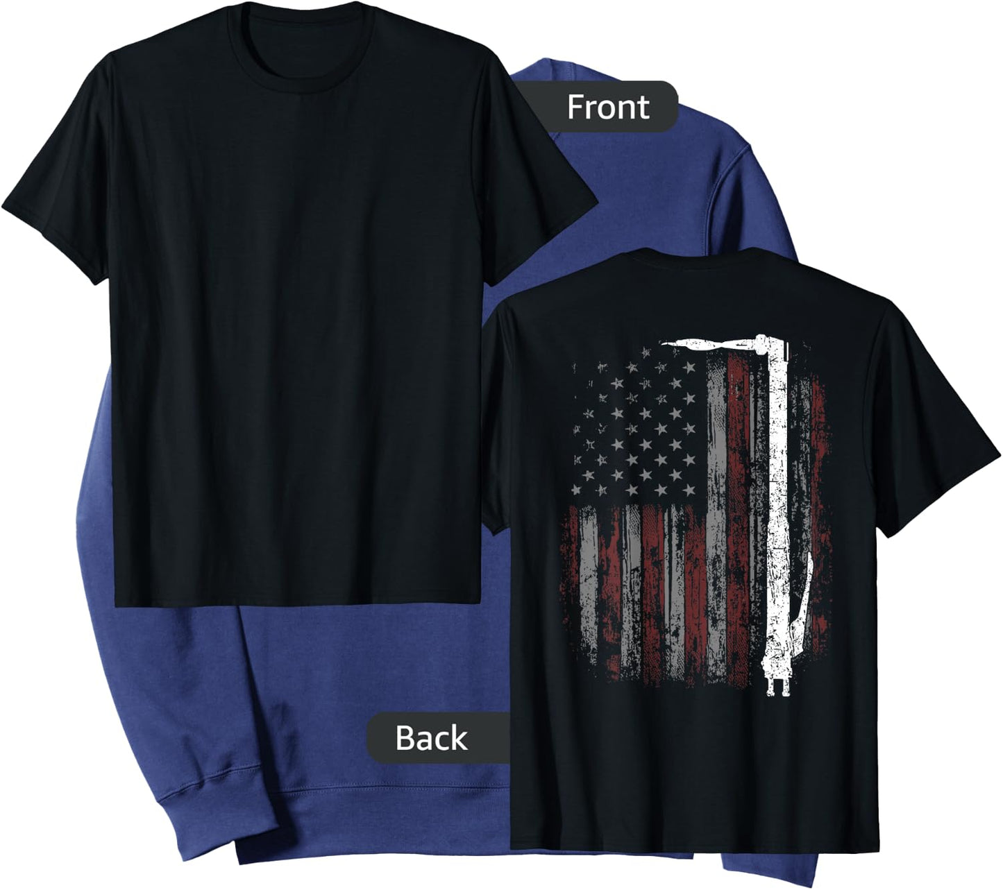 Welding Vintage Patriotic USA American Flag Welder ON BACK Sweatshirt - Sweatshirt | Navy