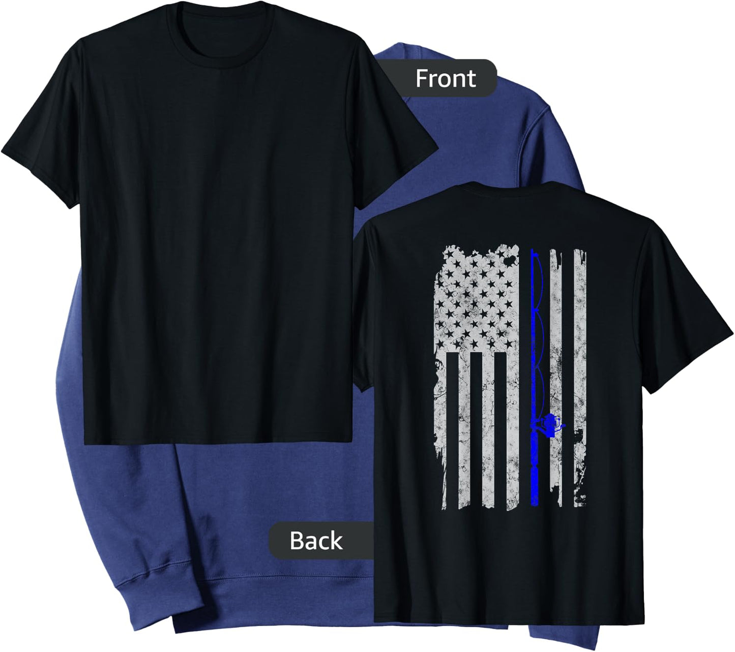 American Flag Vintage Fishing Sweatshirt - Sweatshirt | Navy