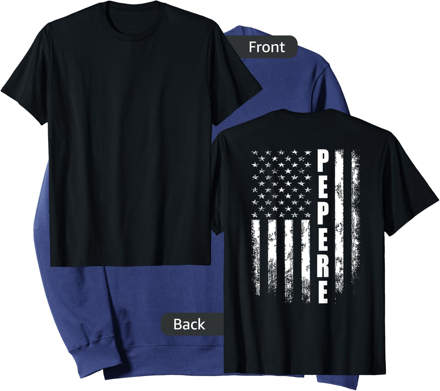 Pepere America Flag Christmas Father'day Sweatshirt - Sweatshirt | Navy