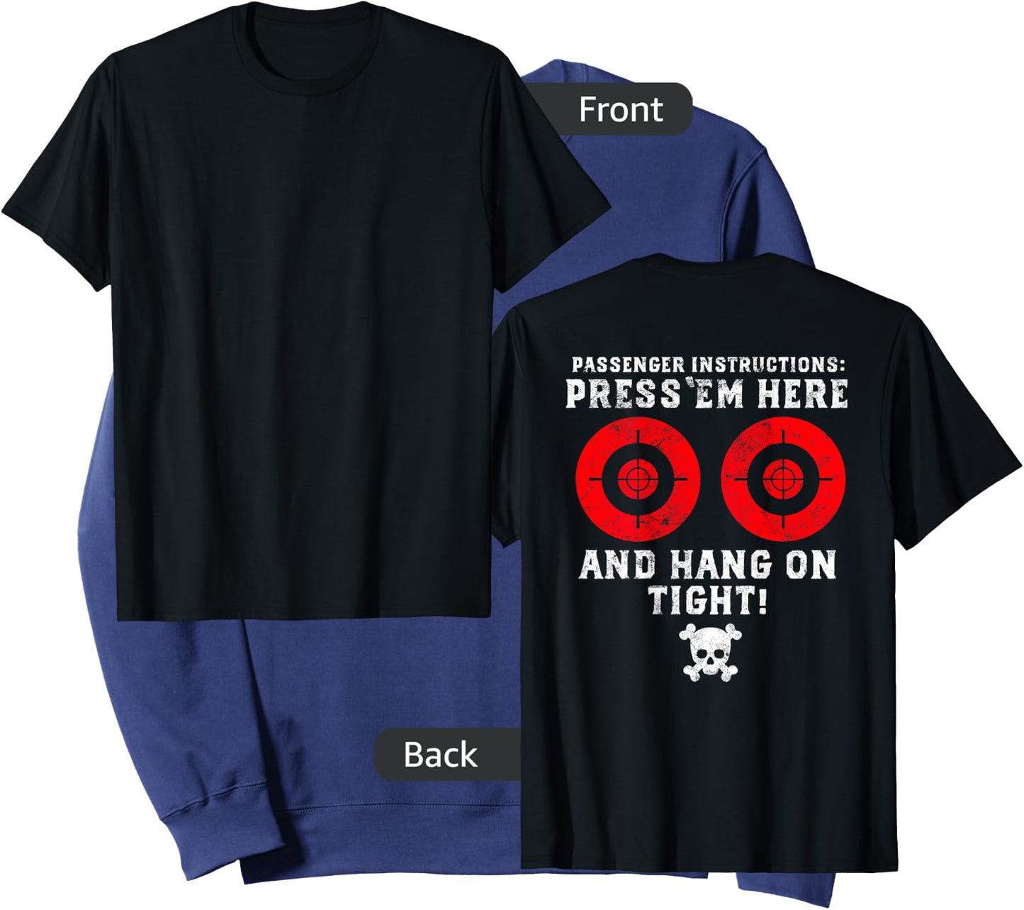 Passenger Instructions Press Em Here Funny Motorcycle Biker Sweatshirt - Sweatshirt | Navy