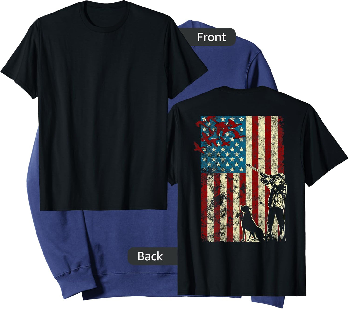 Duck Hunting Distressed Patriotic American Flag gift Hunters Sweatshirt - Sweatshirt | Navy