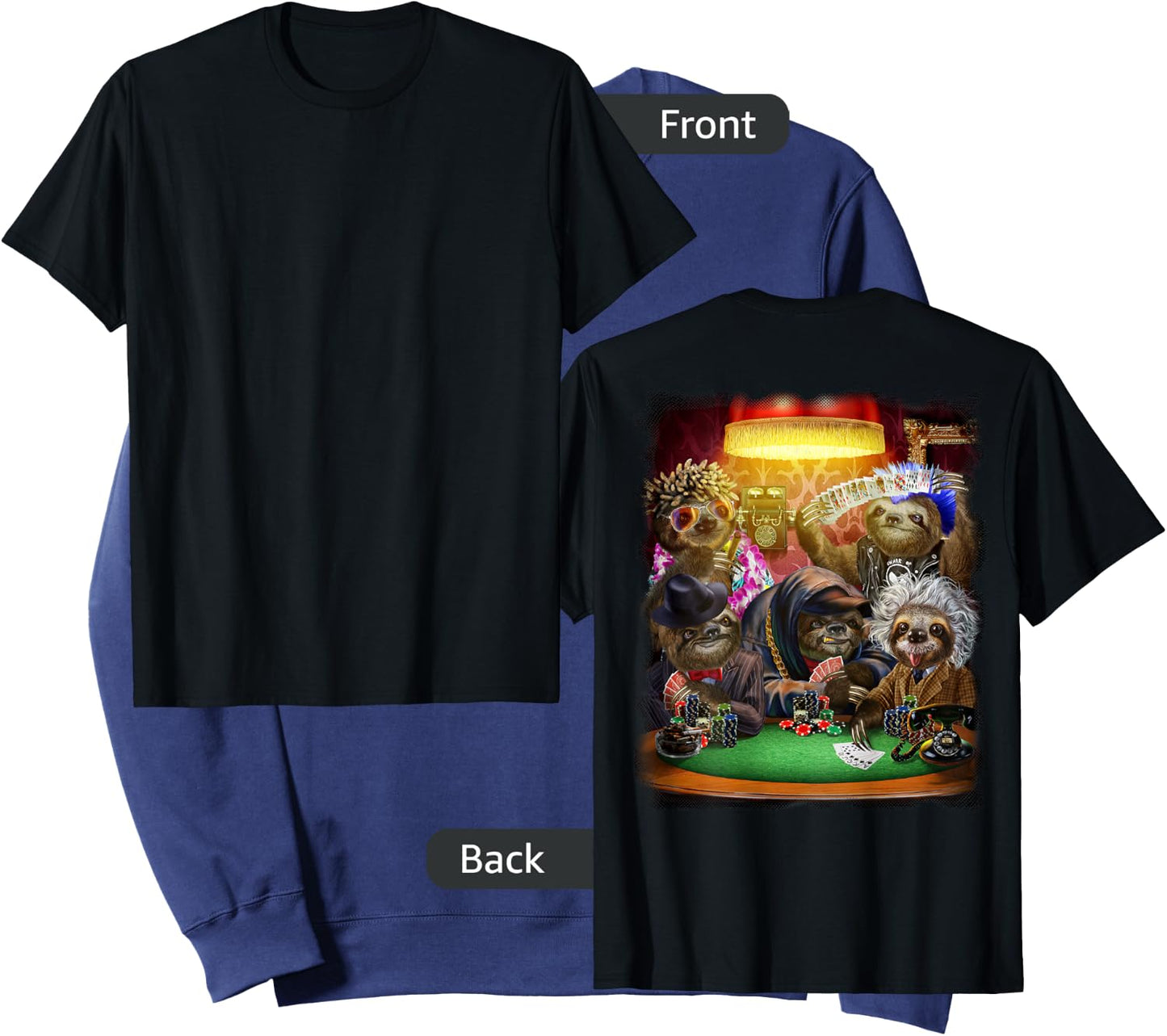 Giant Sloth Playing Poker Cards Sweatshirt - Sweatshirt | Navy