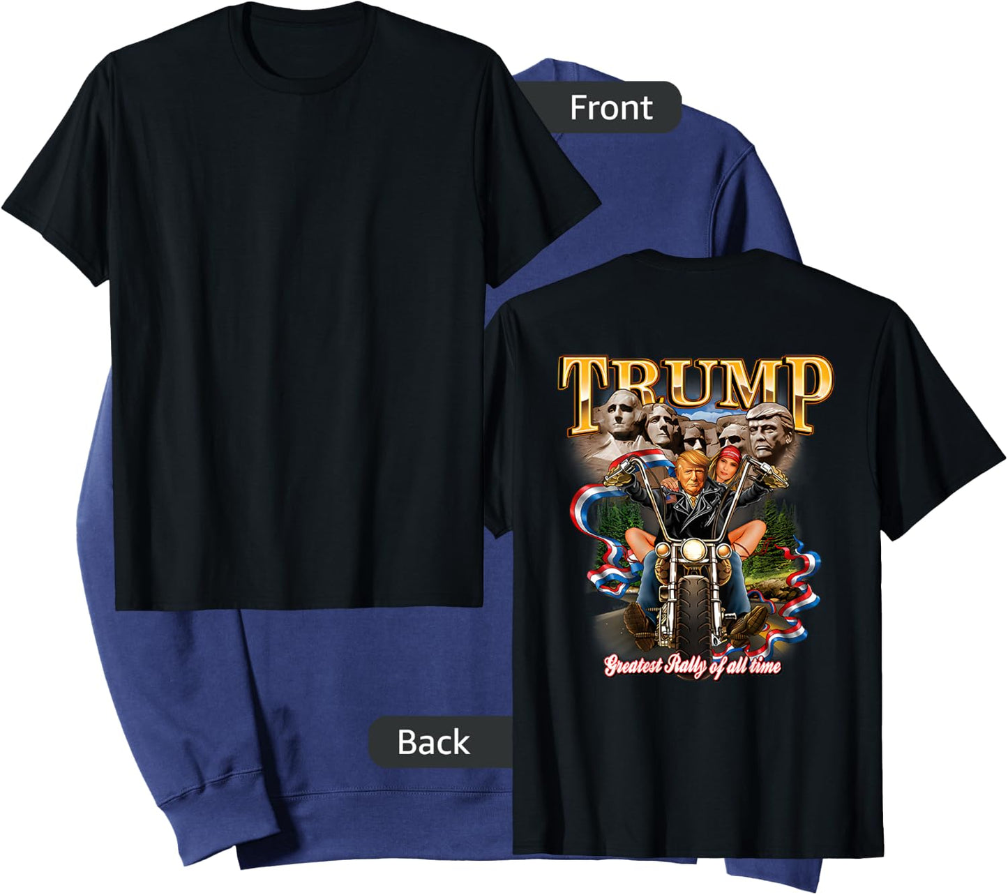 Trump Greatest Rally of All Time Motorcycle (on Back) Sweatshirt - Sweatshirt | Navy